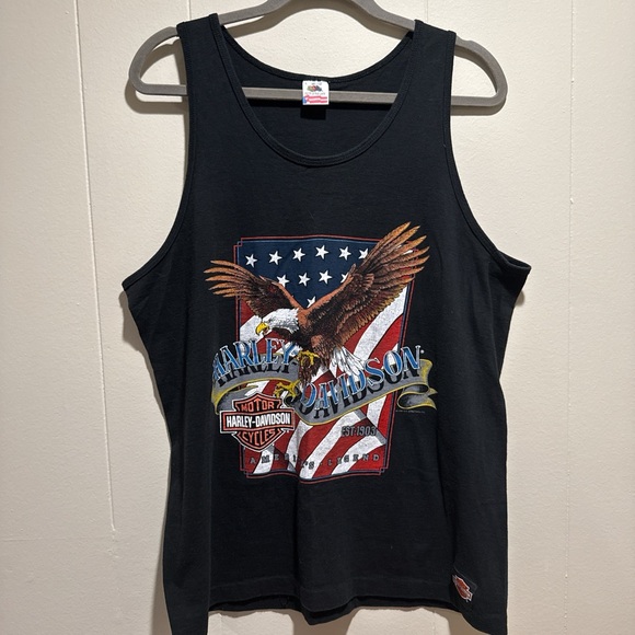 Harley-Davidson Vintage 90s RK Stratman Single Stitch Made In USA Sleeveless Tee - Picture 1 of 7